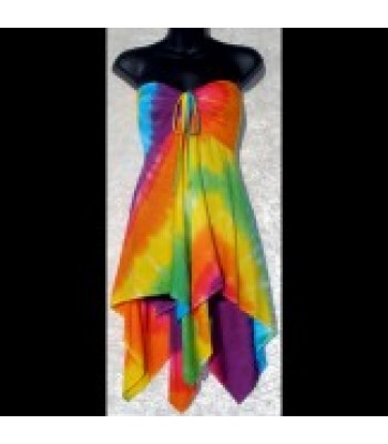 Spiral Rainbow Tie-Dye Convertible Top/Skirt