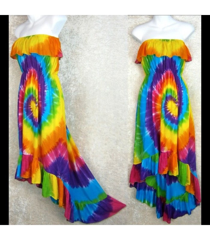 Rainbow Spiral Flamenco Dress