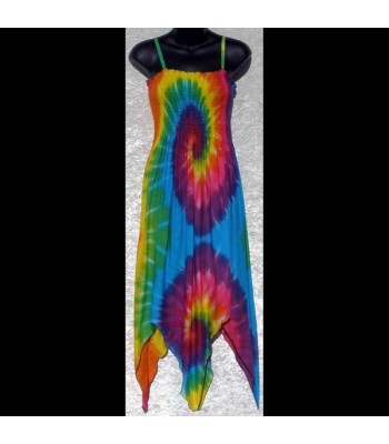 Spiral Rainbow Tie-Dye Fairy Sarong Dress